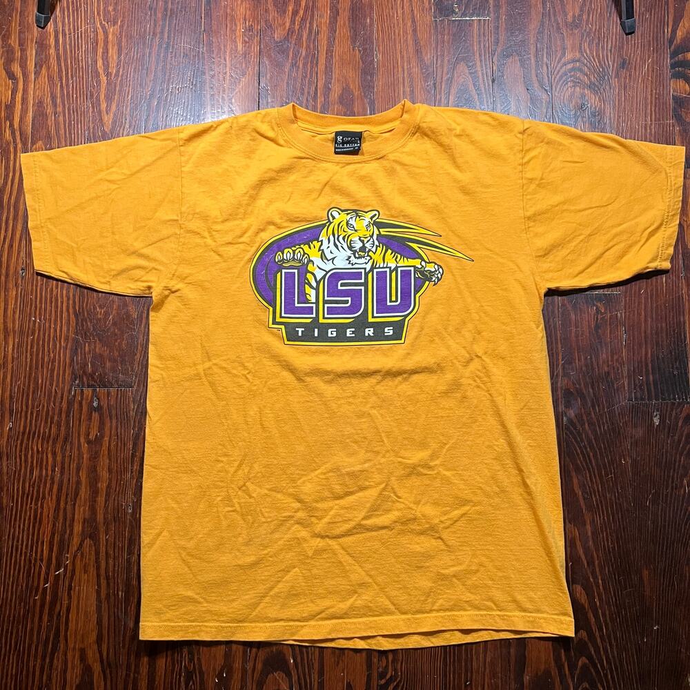 M LSU Tigers Graphic T-Shirt oversized Gold College Sports